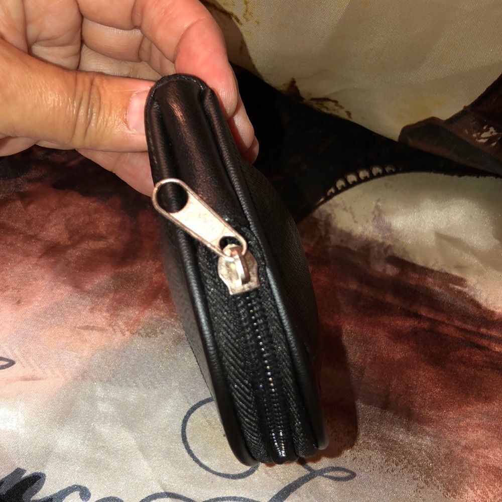 Patch Black Leather Small Zip Wallet - Picture 7 of 10